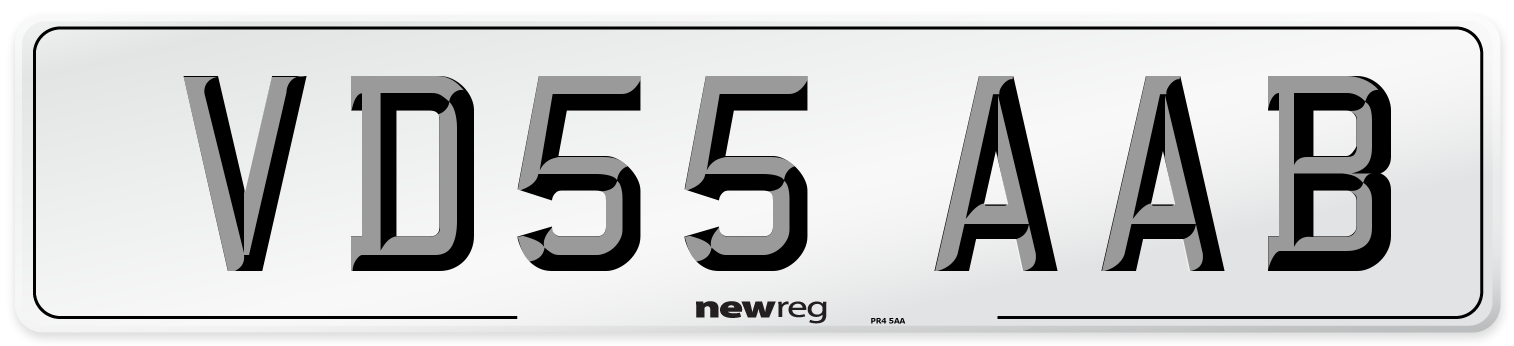 VD55 AAB Number Plate from New Reg